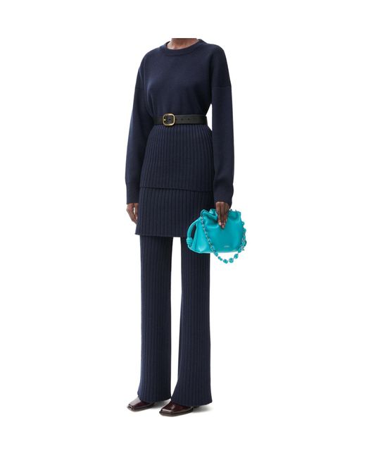 Loewe Blue Dropped Shoulder Knitted Jumper