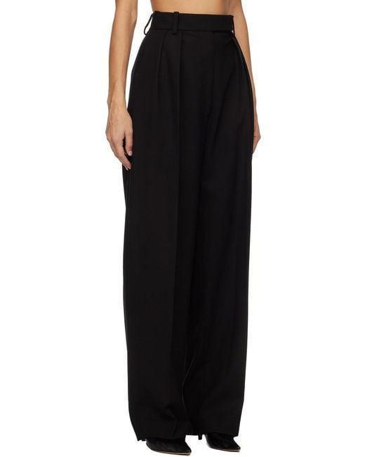 Khaite Black Cessie High-Waist Straight Leg Trousers