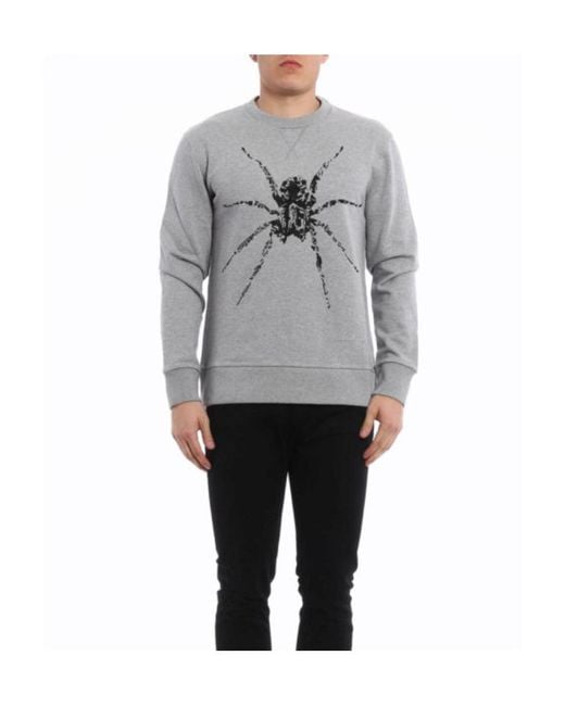 Lanvin Gray Printed Round-Neck Sweater for men