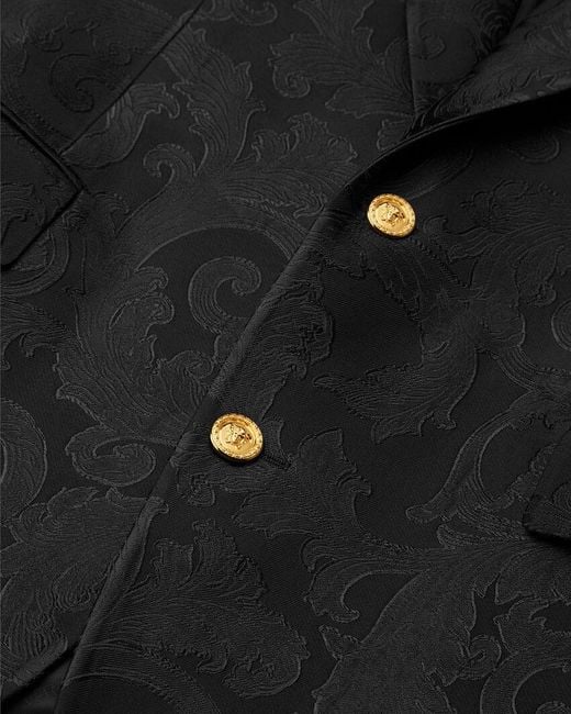 Versace Black Barocco Pattern Jacquard Blazer for men