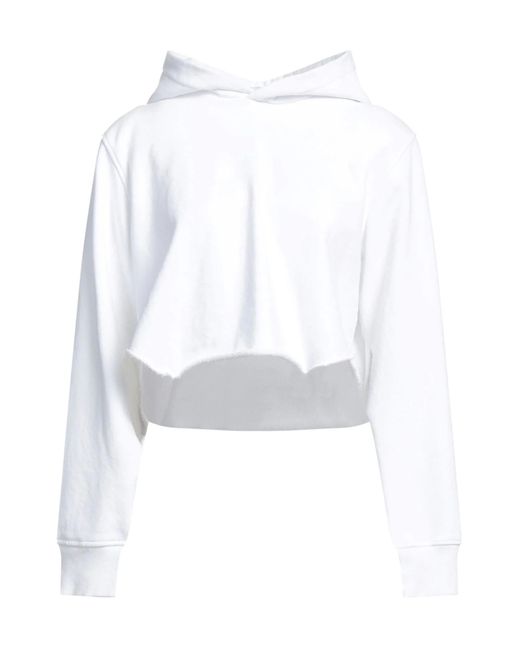 MM6 by Maison Margiela White Solid Lightweight Knit Hoodie