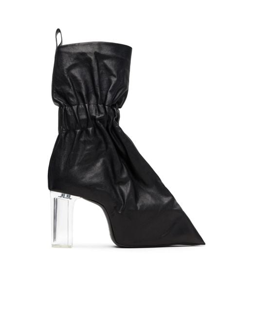 Rick Owens Black Temple Tied Taquito Mid-Calf Boots for men