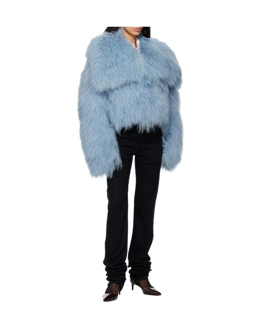 The Attico Blue The Shearling Bomber Coat