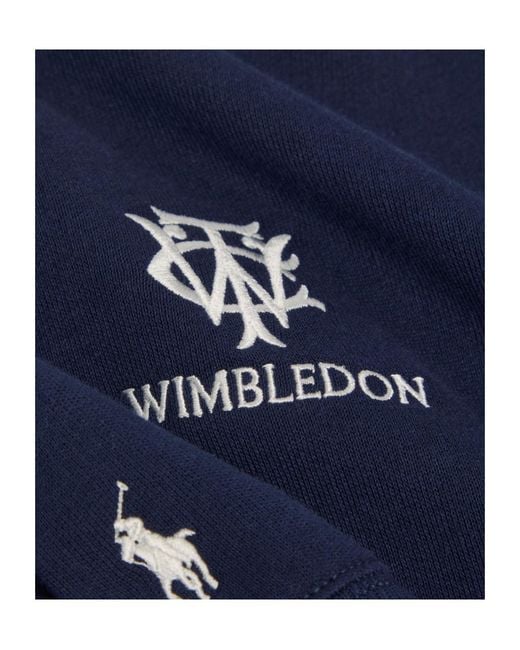 Polo Ralph Lauren Blue Embroidered Cotton-Blend Polo Sweatshirt
