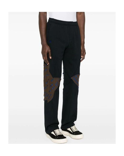Kiko Kostadinov Black X Fox Lab Perforated Fleece Jogger for men