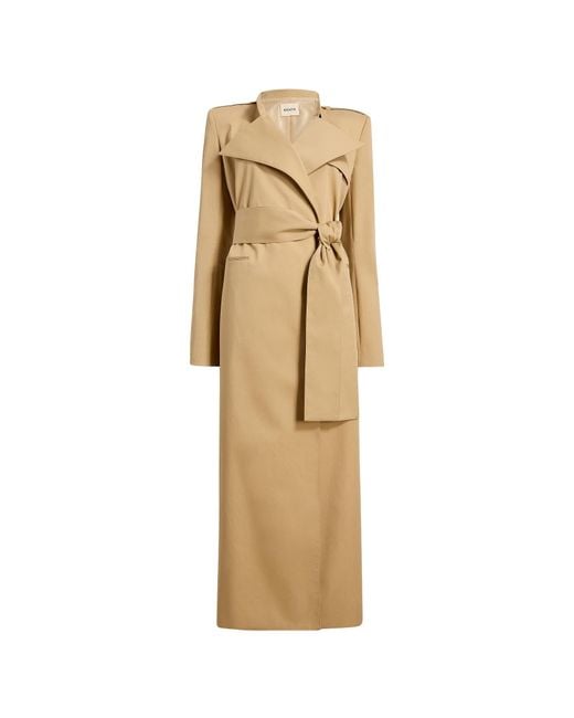 Khaite Natural Maxwell Belted Trench Coat