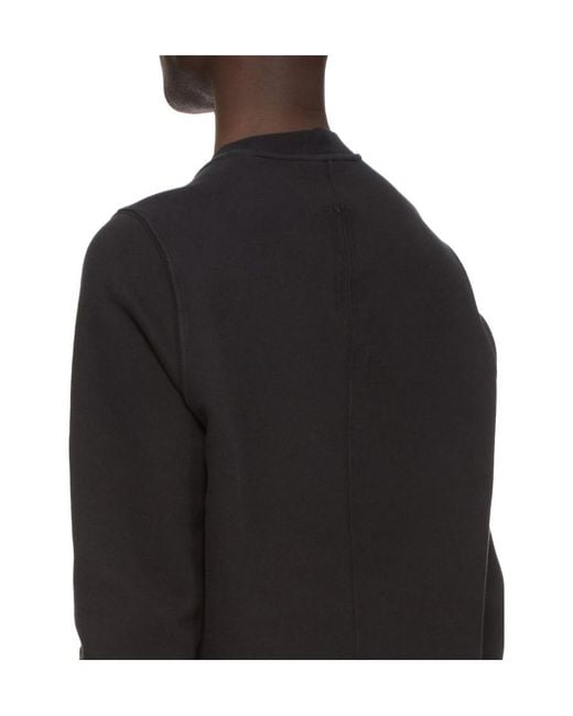 Rick Owens Black Logo-Patch Cotton Sweatshirt for men