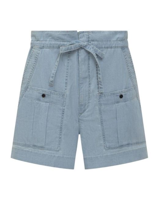 Isabel Marant Blue Isabel Marant Étoile Valdina Drawstring Denim Shorts