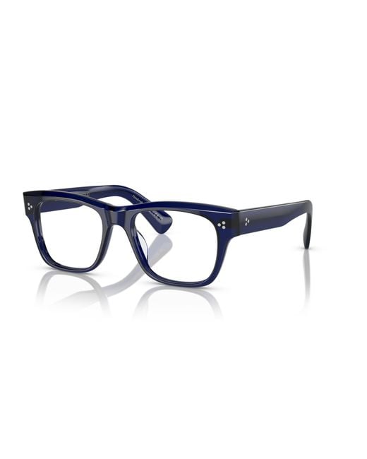 Oliver Peoples Blue Geometrically Framed Flat Mirror for men