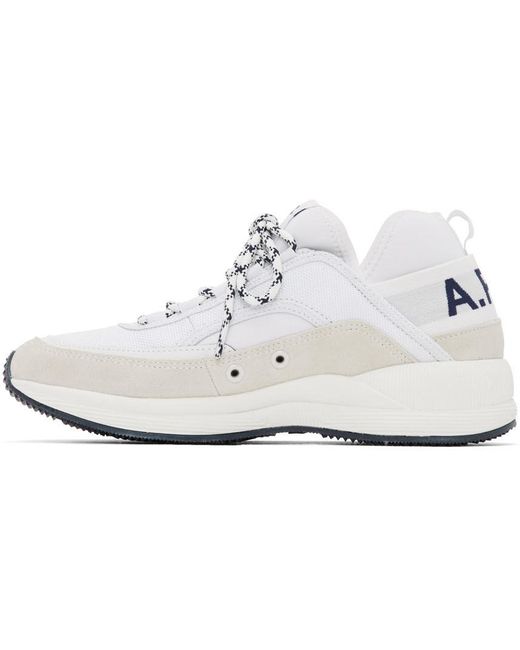 A.P.C. White Logo Print Sneakers