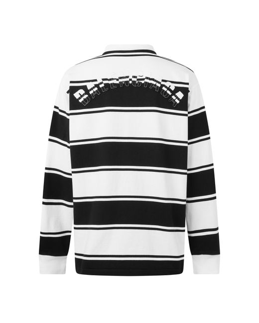 Balenciaga Black Striped Knit Polo Top for men
