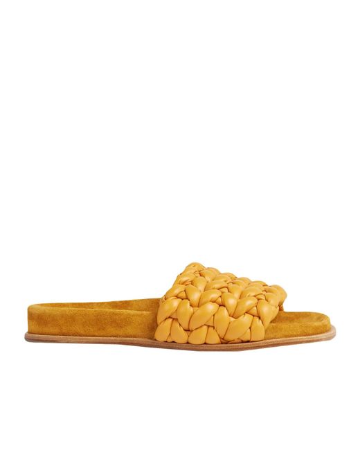 Chloé Yellow Solid Color Leather Shoes