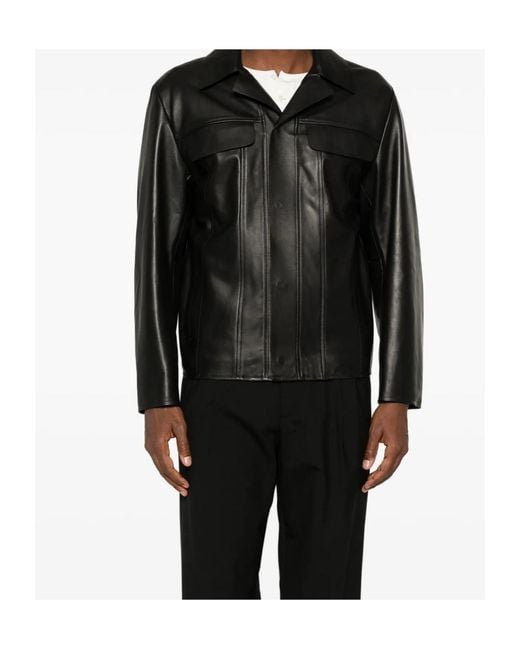 Lardini Black Pressed Stud Fastened Jacket for men