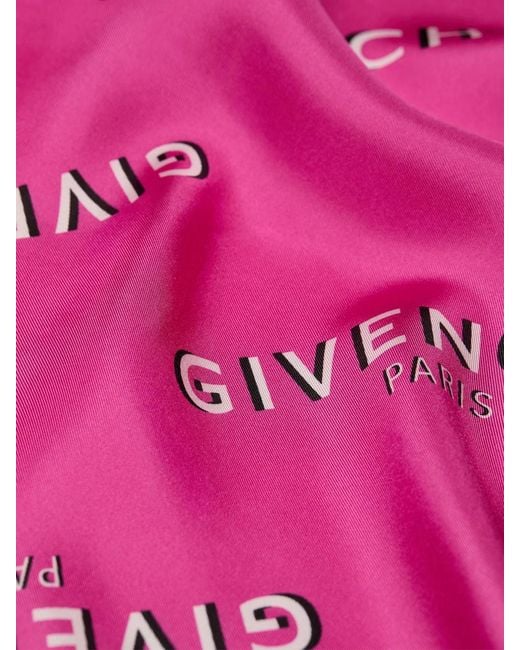Givenchy Pink Shadow Rose Logo Silk Scarf