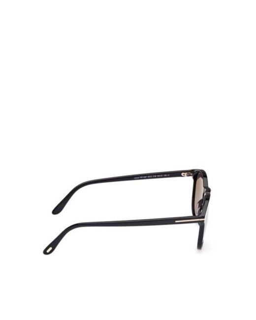 Tom Ford White Eyewear Lewis Round Frame Sunglasses for men