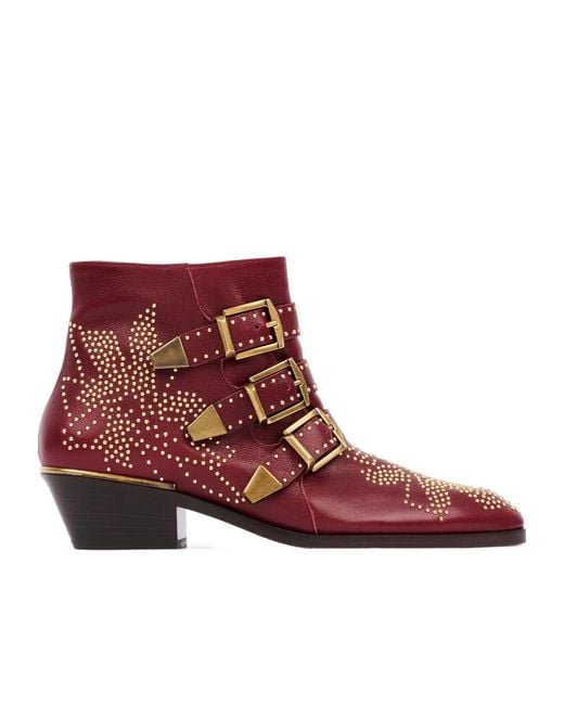 Chloé Red Chloé Susanna Ankle Boots