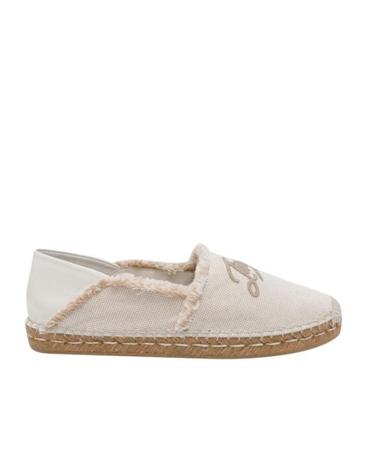Jimmy Choo White Avi Flat Espadrilles