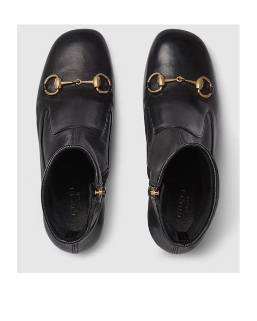 Gucci Black Horsebit Ankle Boots