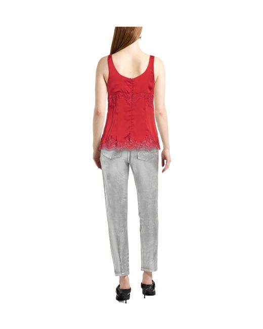 Dolce & Gabbana Red Solid Color Tops