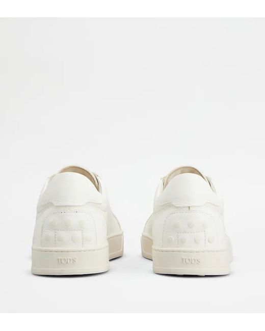 Tod's White Logo Printed Low-Top Sneakers for men