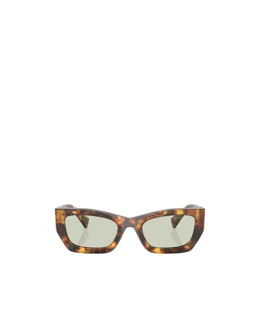 Miu Miu White Eyewear Square Frame Sunglasses
