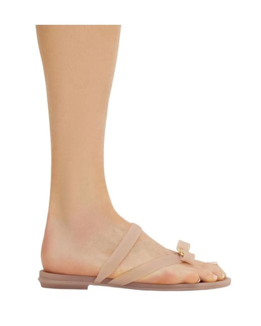 Ferragamo White Vara Bow Jelly Thong Sandal