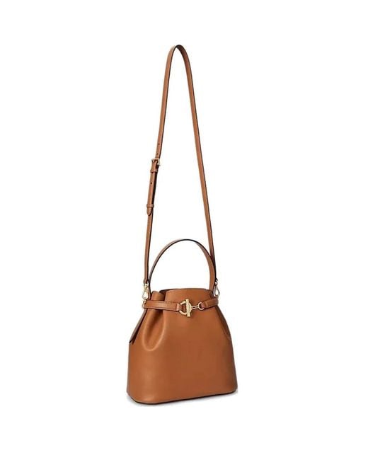 Ralph Lauren Brown Medium Blaike-Tone-Hardware Bucket Bag