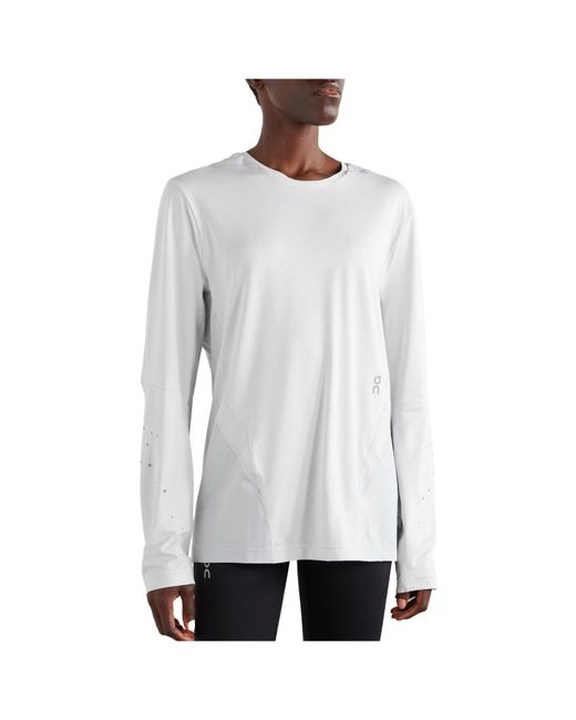 On Shoes White Paneled Mesh And Stretch-Jersey T-Shirt