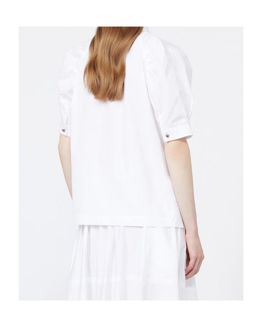 Max Mara White Studio Amore Ruched Short-Sleeved Shirt