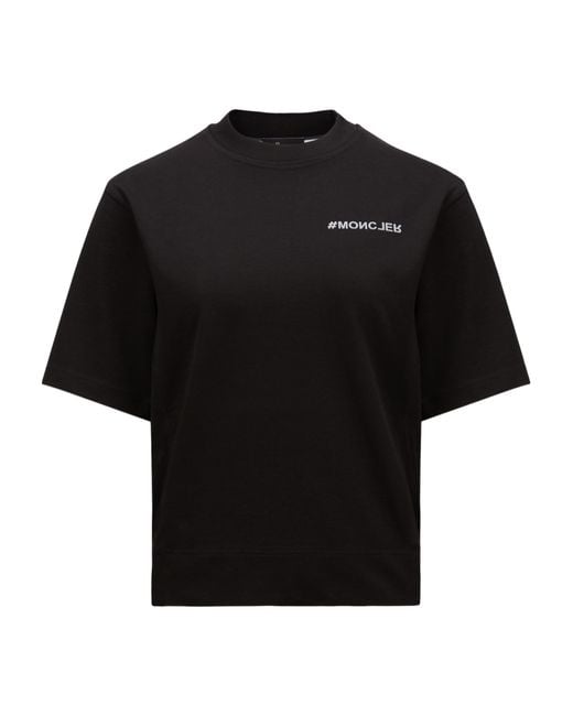 Moncler Black Logo Printed Crewneck T-Shirt