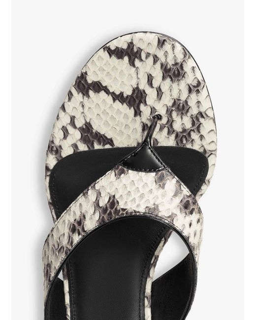 Alaïa White Alaïa Infradito Embossed Heeled Sandals