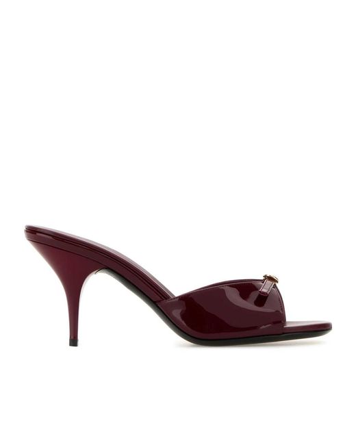 Miu Miu Brown Logo-Detailed Slip-On Mules