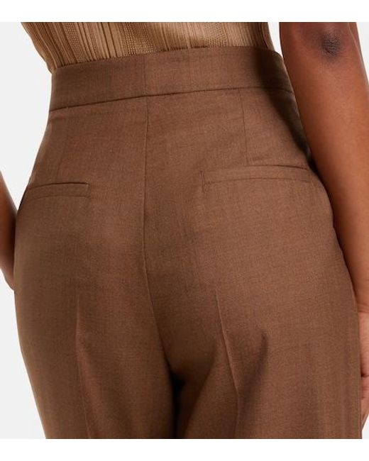 Gabriela Hearst Brown Wool And Silk Flared Pants