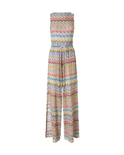 Missoni White Zigzag-Knit Jumpsuit