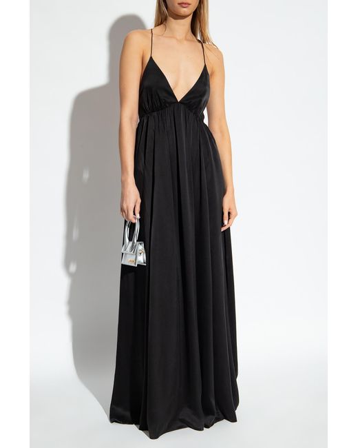 Zimmermann Black Sensory Gathered Silk Maxi Dress