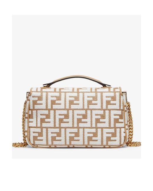 Fendi Natural Baguette Chain Midi Shoulder Bag
