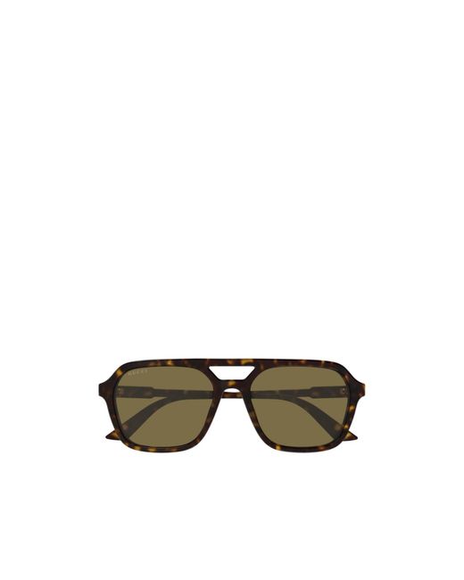 Gucci Green Eyewear Pilot Frame Sunglasses for men
