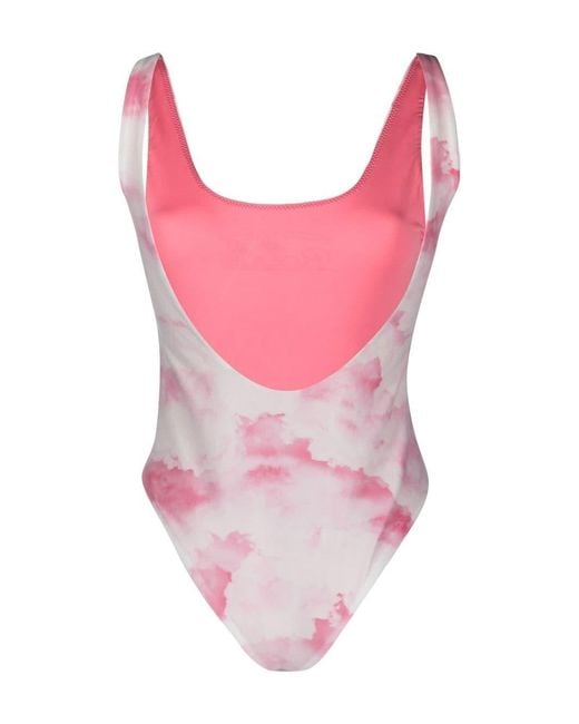 ROTATE BIRGER CHRISTENSEN Pink Logo One-Piece Swimsuit