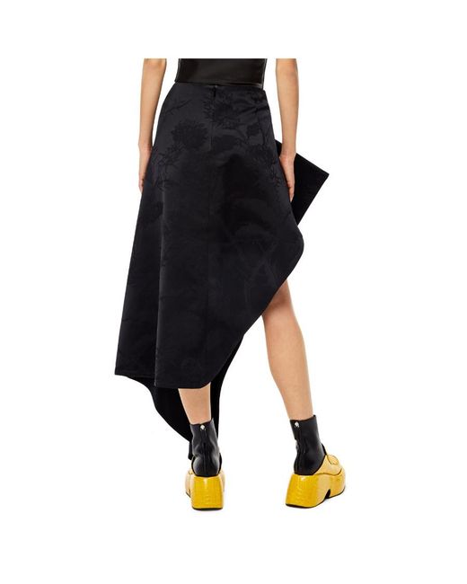 Loewe Blue Jacquard Asymmetrical Skirt