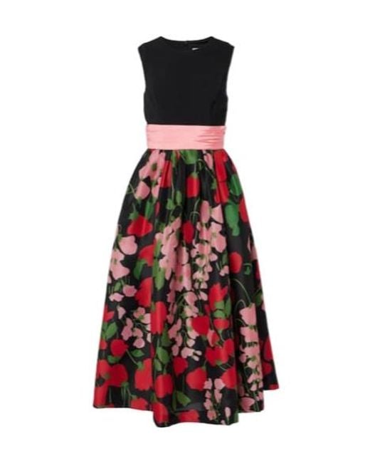 Carolina Herrera Red Silk Midi Dress