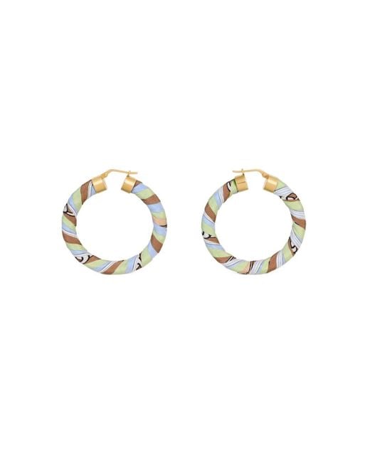 Céline Metallic Kaleidoscope Faceted Hoop Earrings