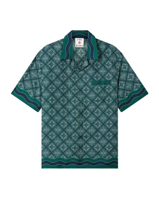 Casablanca Green Radiating Monogram Cuban Shirt for men