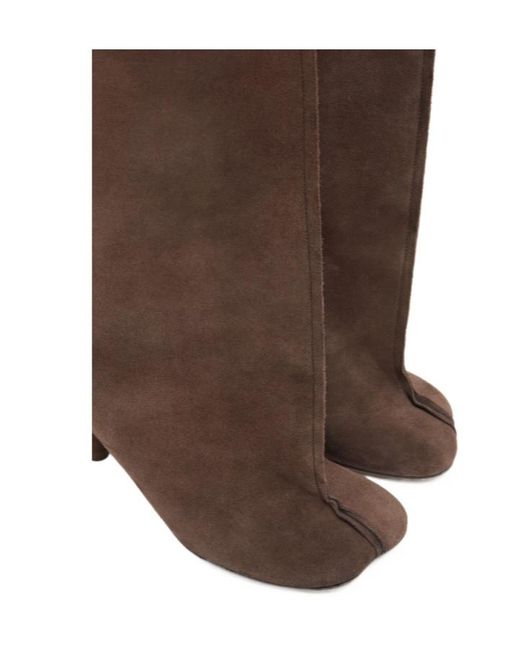 MM6 by Maison Margiela Brown Anatomic Suede Boots