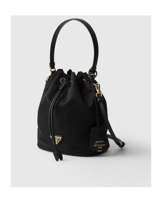 Prada Black Re-Edition 1978 Drawstring Mini Bucket Bag