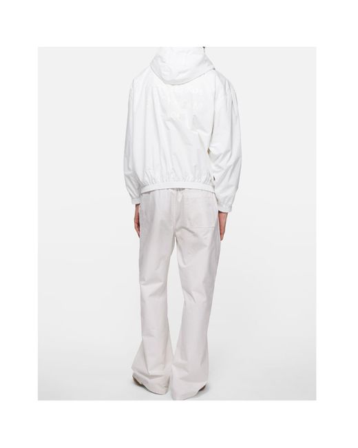 Acne White Hooded Zip-Up Jacket for men