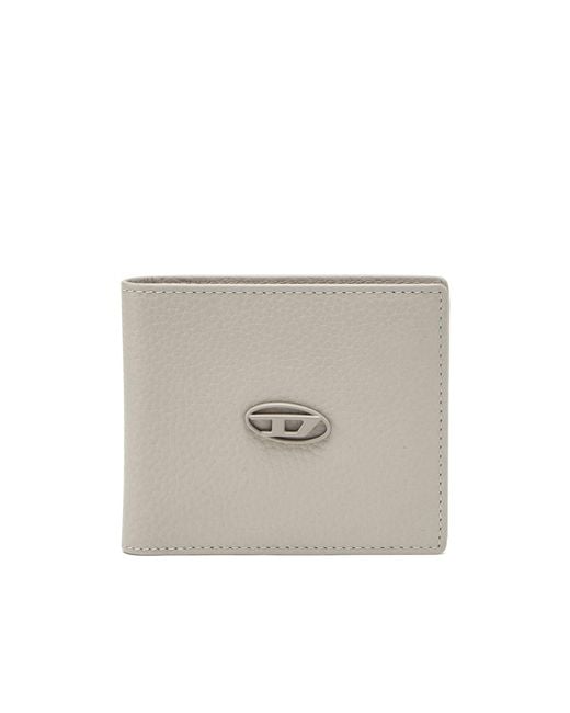DIESEL Gray Logo-Plaque Leather Wallet for men