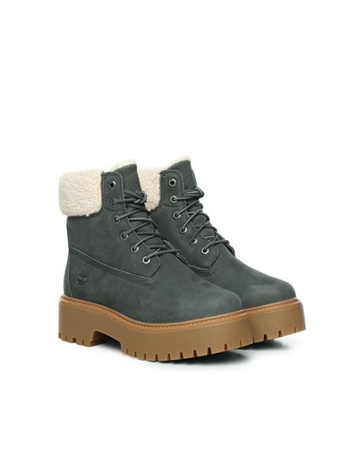 Timberland Green Shearling-Lined Lace-Up Boots