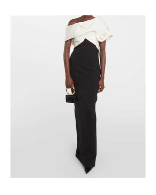 Safiyaa Black Lerena Vista Crêpe And Faille Maxi Gown