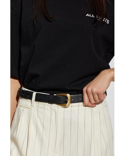 AllSaints White Buckle-Detail Belt