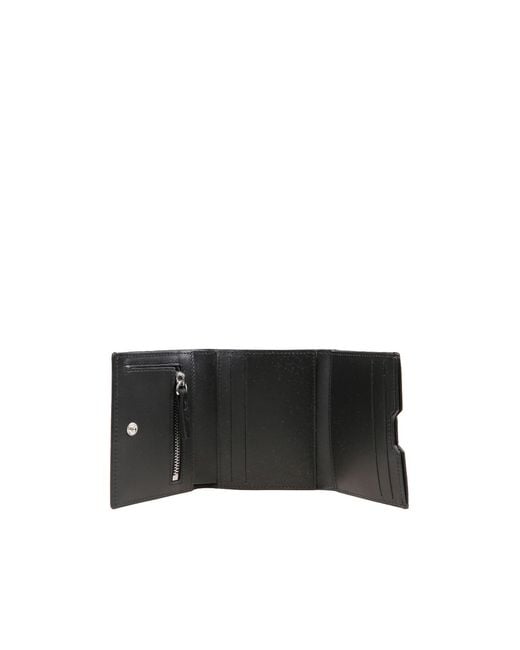 MM6 by Maison Margiela Black Logo Embossed Wallet for men